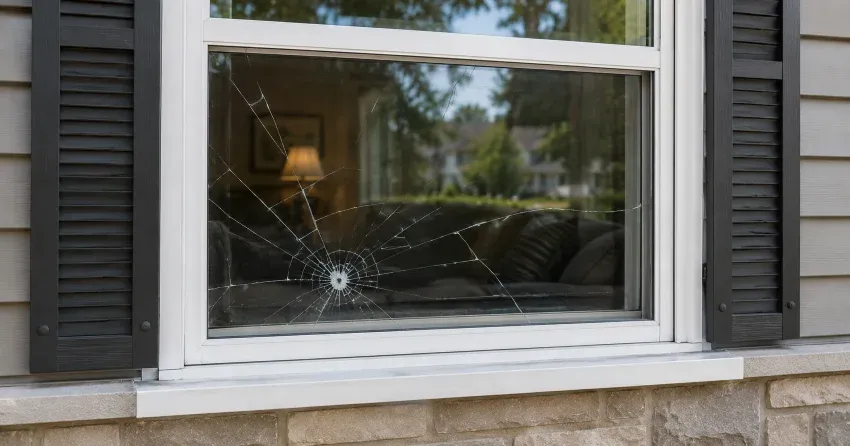 technician measuring window opening for emergency glass replacement Blue Springs, Milton