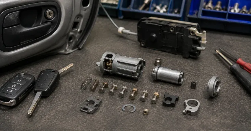 technician testing a car key fob during Car Lock Repair Ford, Milton